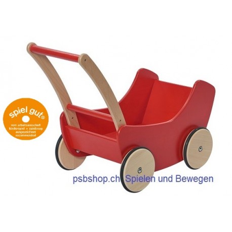 Puppenwagen inkl. Bettzeug, 66 x 35x 50 cm ab 1 Jahr in Kita- u. Kindergartenqualität