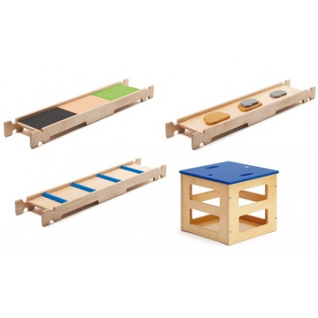 Balancier-, Kletter- und Wahrnehmungsparcours-Set, 4-teilig