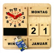 Holzkalender mit Aktionsuhr